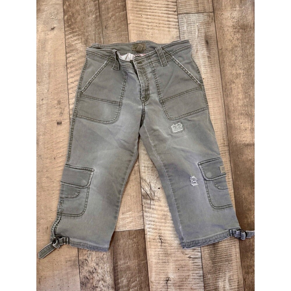american eagle outfitters Y2K Vintage Distressed Capri Cargo Pants